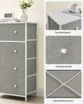 Songmics Fabric 5-Drawer Storage Unit (Grey & White / Cream & White) W/Code