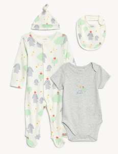 M&S Collection 4pc Pure Cotton Bunny Set (7lbs - 12 Mths) - £6.50 (Free Click & Collect) @ Marks & Spencer