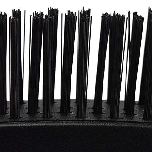 Relaxdays Cleaning Brushes, 7 Piece Set, with Handle, Metal, Brass, Nylon, Steel, Bristle, Black