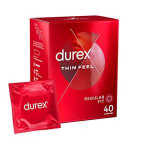 Durex Thin Feel Condoms for Enhanced Feeling, Pack of 40 for £14 or £10.50 with 20% Coupon Subscribe & Save - Sold by Amazon @ Amazon