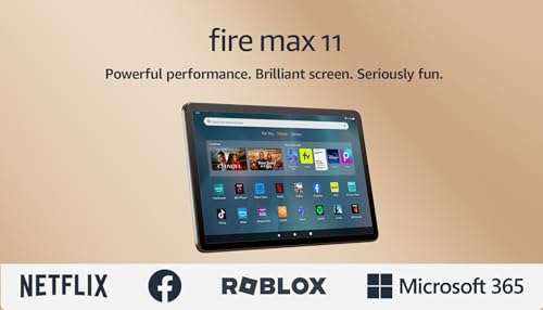 Amazon Fire Max 11 tablet, entertainment powerhouse,vivid 11" Display with low blue light certified,immersive Dolby Atmos sound, 64 GB, Grey