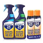 Microban 24 Antibacterial Cleaning Bundle Bathroom Surface Cleaner Spray +Multi Purpose Surface Cleaning Spray Aerosol Disinfectant Spray x2