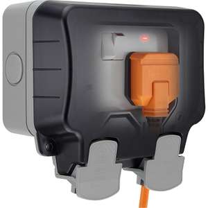 BG Twin 13A Weatherproof Switched Socket IP66 rated w/ code (c+c only)