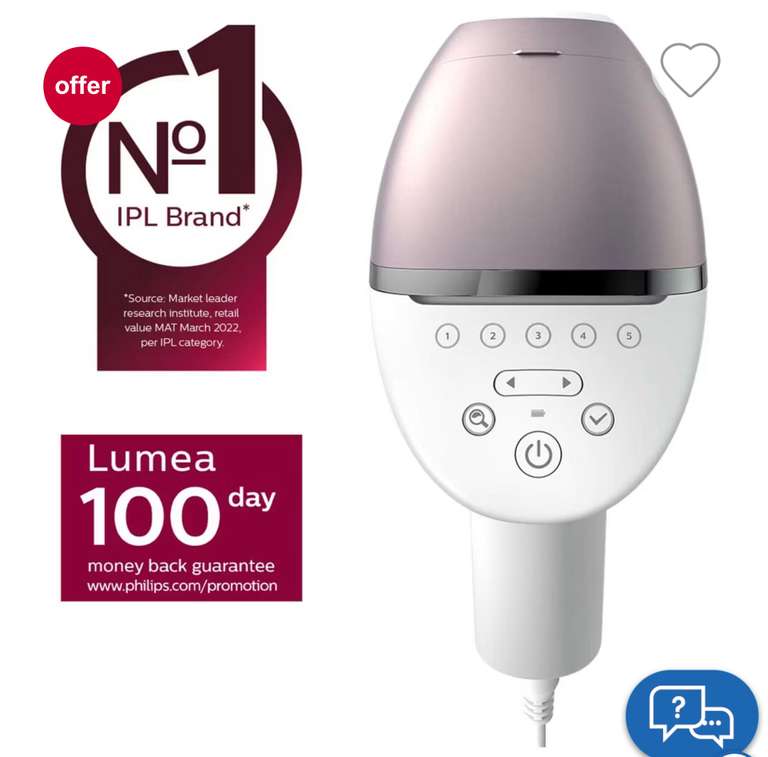 Philips Lumea IPL Hair Removal 8000 Series - Hair Removal Device with SenseIQ Technology (BRI949/00) + £100 worth of Advantage points