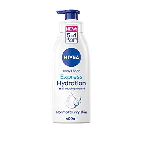 NIVEA Express Hydration Body Lotion (400ml), Fast Absorbing NIVEA Moisturiser for Dry Skin Made with Deep Moisture Serum and Sea Minerals