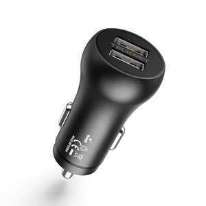 TECKNET 24W Dual Port USB-A Car Charger With Voucher Sold By Yellow dog-EU FBA