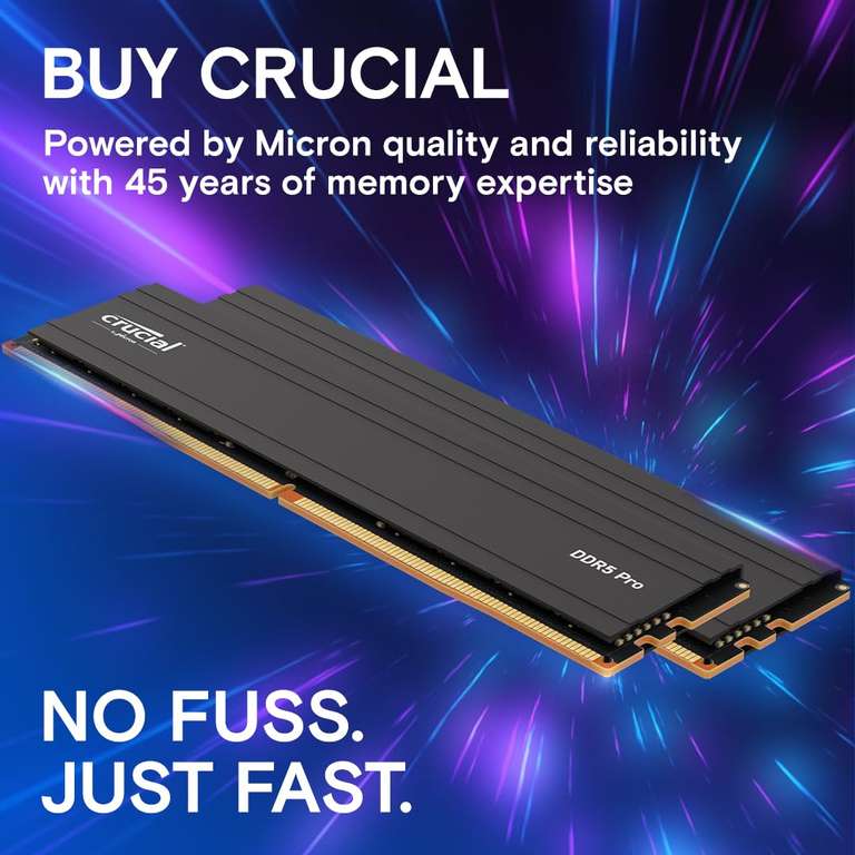 Crucial Pro DDR5 RAM 48GB (2x24GB) 5600MHz Computer Memory Kit