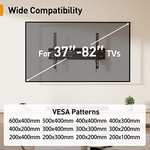 Perlegear TV Wall Bracket for Most 37–82 inch TVs up to 45kg, Low Profile Tilt TV Bracket With Voucher & Code