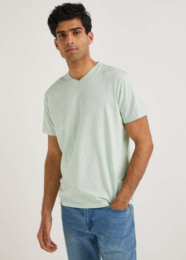 Mint Green Essential V-Neck T-Shirt for £2.50 + 99p collection @ Matalan
