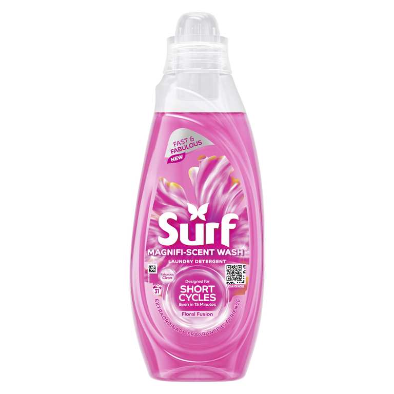 4 x Surf Magnifi-Scent Floral Fusion Laundry Liquid 31 Washes 837ml (4 for 3 Offer) S&S £12.02