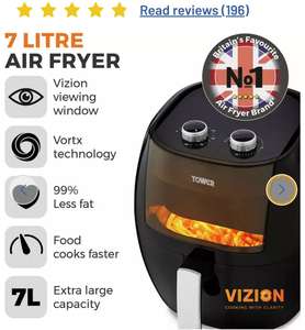 Tower 7L Vortx Vizion Air Fryer T17071 - Black (free C&C)