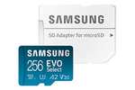 Samsung EVO Select 256GB microSDXC UHS-I U3 130MB/s Full HD & 4K UHD Memory Card inc. SD-Adapter - £19.29 @ Amazon