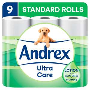 Andrex Ultra Care Toilet Rolls 9 Rolls 160 Sheets £3 Free click and collect @ Wilko