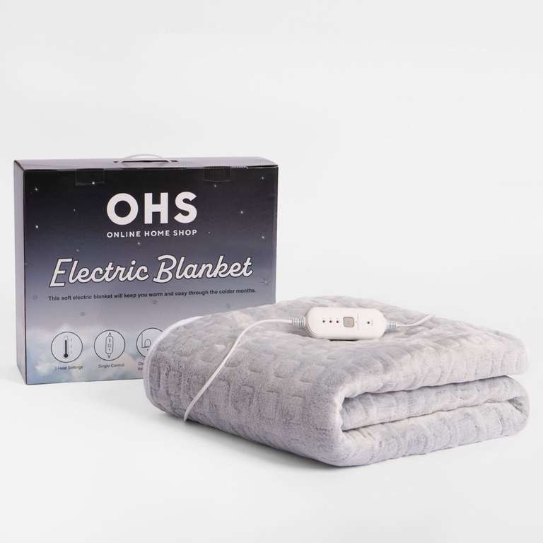 OHS Heated Fleece Electric Blanket - Charcoal - £35 + £3.95 delivery @ Online Home Shop