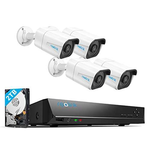 Reolink 4K PoE Security Camera System 4 x 8MP 4K PoE CCTV IP Cameras + 8CH NVR 2TB HDD £397.49 Dispatches from Amazon Sold by ReolinkEU