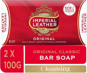 Imperial Leather Bar Soap Original Classic Cleansing Bar, Multipack of 9 x 2 of 100g = 18 bar - £7.11 (£6.75 with Sub and Save) @ Amazon