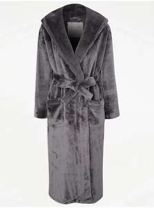 Charcoal Plush Longline Dressing Gown + Extra 10% Off Via George Rewards - Free C&C