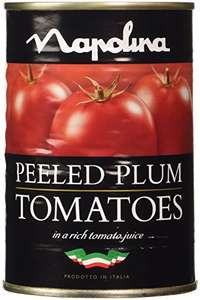 Napolina Peeled Plum Tomatoes, 400 g (Pack of 12) £6 @ Amazon