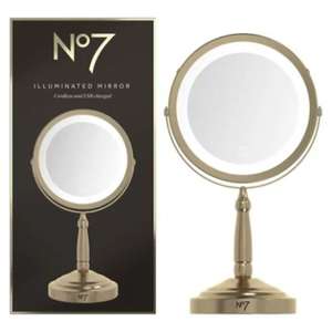 No7 Cordless Illuminated Mirror Gold