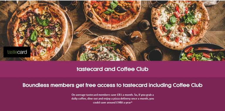 FREE one year TasteCard + Coffee Club Membership
