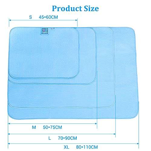 Luxear Pet Cooling Mat for Summer, Arc-Chill, Washable, Non-toxic, Absorbent, Blue, 50 x 75cm - Sold by Ulinek FBA