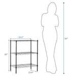 Amazon Basics 3-Shelf Narrow Storage Unit With Height Adjustable Shelves and Levelling Feet