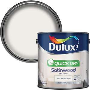 Dulux Quick Drying Satin Wood - Pure Brilliant White - 2.5l with voucher