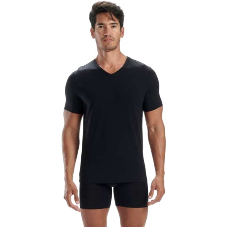 Adidas Active Flex Cotton V Neck T Shirts Black/Grey (Sizes S to 2XL) - Using Code