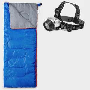Eurohike Super Snooze 250 Sleeping Bag - £7.20 / Head Torch 12 LED - £2.80 with code (Member Price) Free Click & Collect @ Go Outdoors