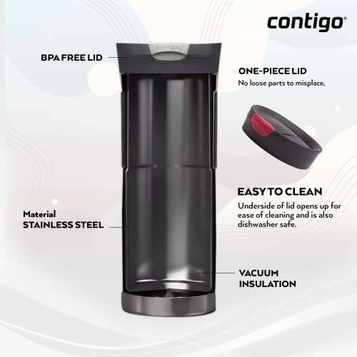 Contigo Byron Snapseal Travel Mug, Stainless Steel Thermal , vacuum flask, 470 ml, Vivacious £9 @ Amazon