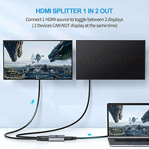 TECKNET HDMI Switch 4K@60Hz HDMI Splitter Aluminium Alloy Bi-directional Switcher, £6.99 Dispatches from Amazon Sold by TECKNET