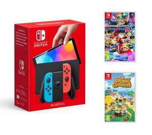 NINTENDO Switch OLED Neon Red & Blue, Mario Kart 8 Deluxe & Animal Crossing: New Horizons Bundle £339 Currys