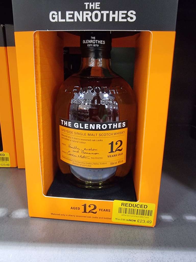 The Glenrothes 12 year old single malt Speyside scotch whisky £23 instore in Waitrose, Chester