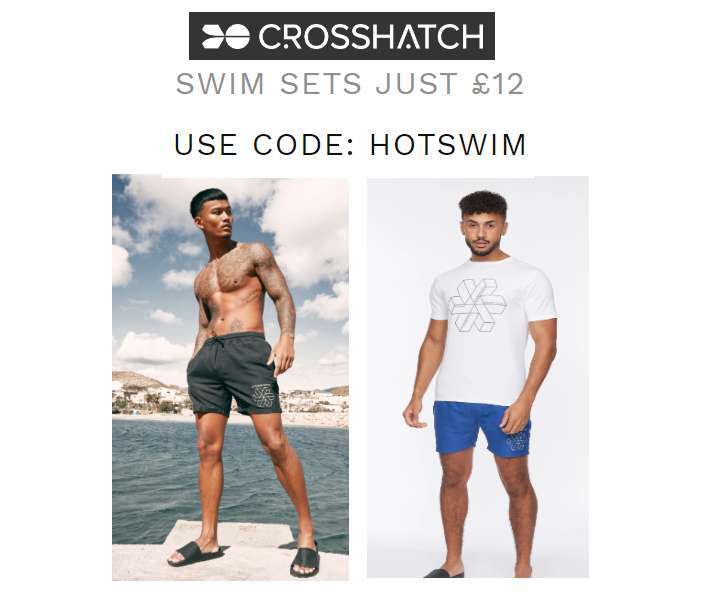 Swim Short and T-shirt set £12 plus £2.99 Delivery @ Crosshatch