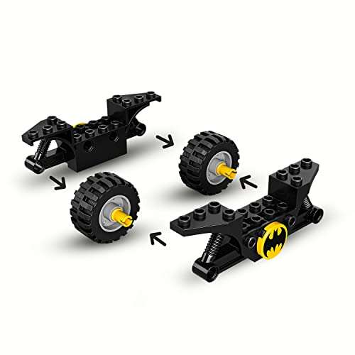 LEGO 76220 DC Batman versus Harley Quinn, Superhero Action Figure Set with Skateboard and Motorbike Toy
