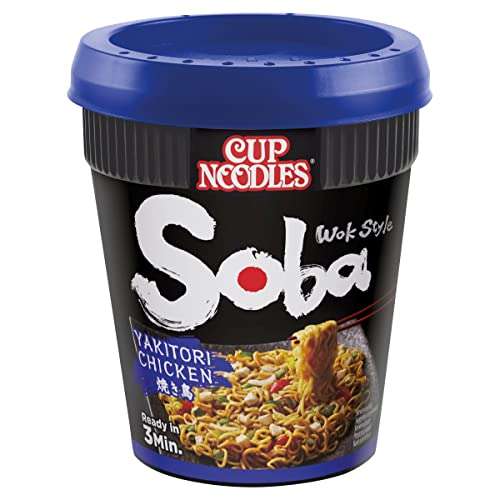 Nissin Soba Yakitori Chicken Noodles with Yakisoba Sauce, 89g Pack of 8