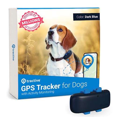 Tractive GPS Dog Tracker | Live Location | Unlimited Range | Escape Alerts | Waterproof (Dark blue) - W/Voucher