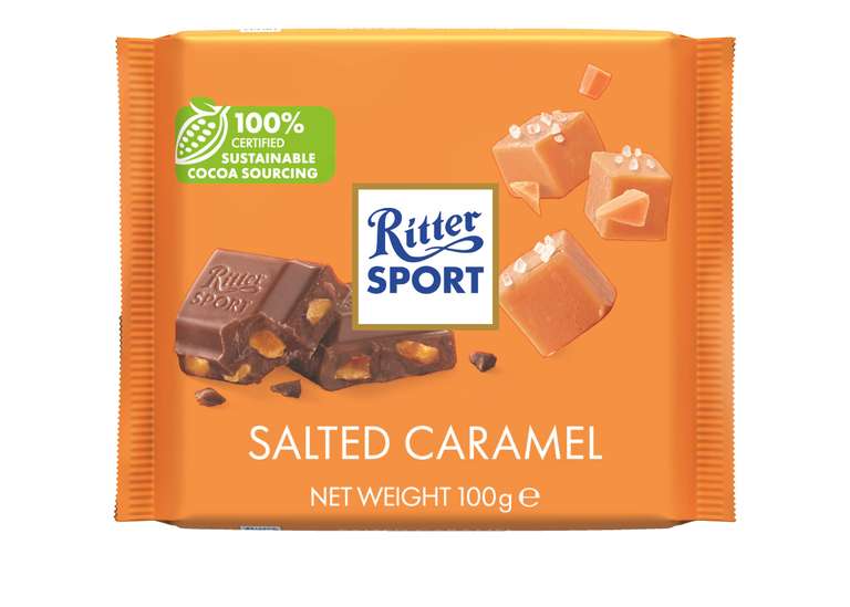 Ritter Sport Salted Caramel Chocolate (and some other versions) 100g (Pack of 12) with 20% voucher