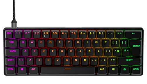 SteelSeries Apex Pro Mini Mechanical Gaming Keyboard with Adjustable Actuation Compact 60% Form Factor