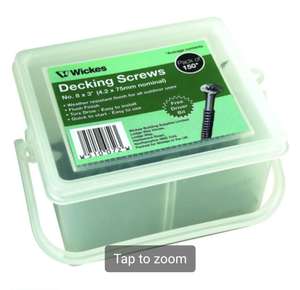 Wickes Decking Screws - No 8 x 76mm Pack of 150 free click and collect - £7 @ Wickes