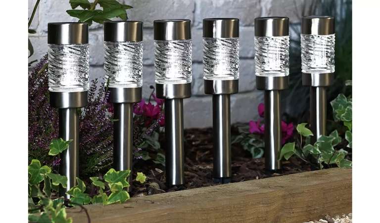 Garden by Sainsbury's Stainless Steel Solar Stake Lights - £18 With Click & Collect @ Argos