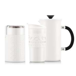 Coffee Press 8 cup/1.0 l, Travel Mug 0.35 l and Electric Coffee Grinder other colours available £32.52 + £4.92 delivery at Bodum