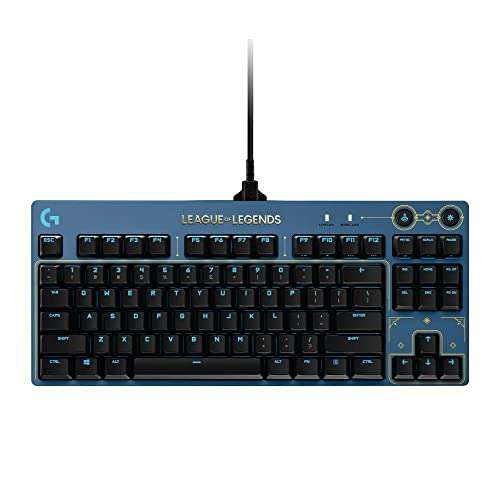 Logitech G PRO Mechanical Gaming Keyboard, Detachable USB Cable Official League of Legends Edition Blue/Gold £59.99 @ Amazon