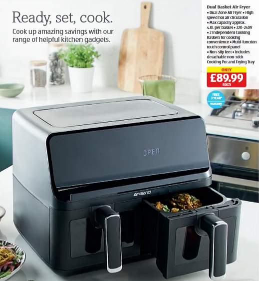 Aldi's £50 Ambiano Dual Basket Air Fryer is back in stores - Wales Online