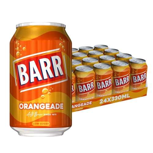 24 x 330ml Cans BARR Sparkling Orangeade, Low Sugar(2.2gms) Orange Flavoured Fizzy Drink £6.65/£5.95 S&S)