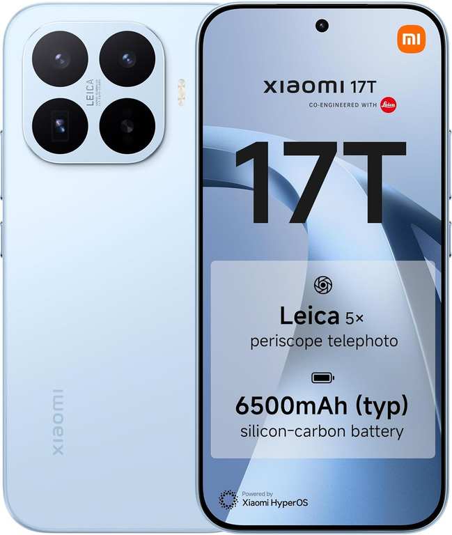 Xiaomi 17t 256GB 5G Smartphone (2 colours) / 512GB £477.29 | 17t Pro 256GB £588.87 / 512GB £624.37 w.code Xiaomi tech World (UK Del.)