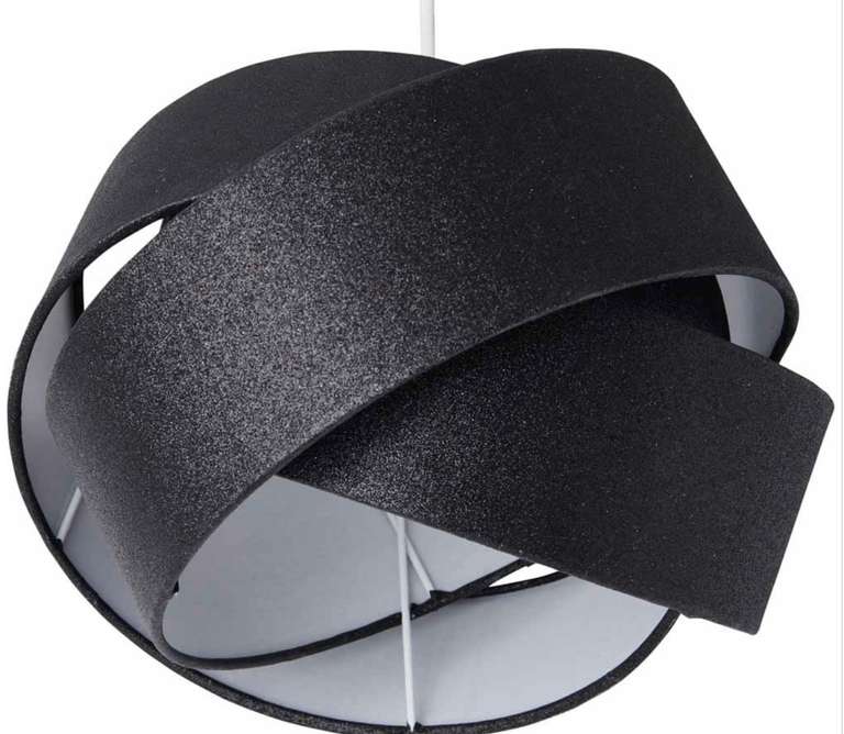 Interlocking Wilkinson black and silver glitter lampshade - £11 (Limited Locations for Click & Collect) @ Wilko