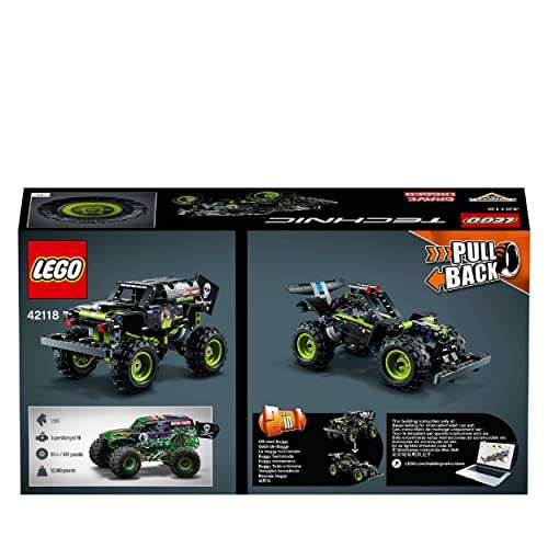 LEGO 42118 Technic Monster Jam Grave Digger Truck Toy to Off-Road Buggy, Pull Back 2 in 1 Building Set - £13.99 @ Amazon