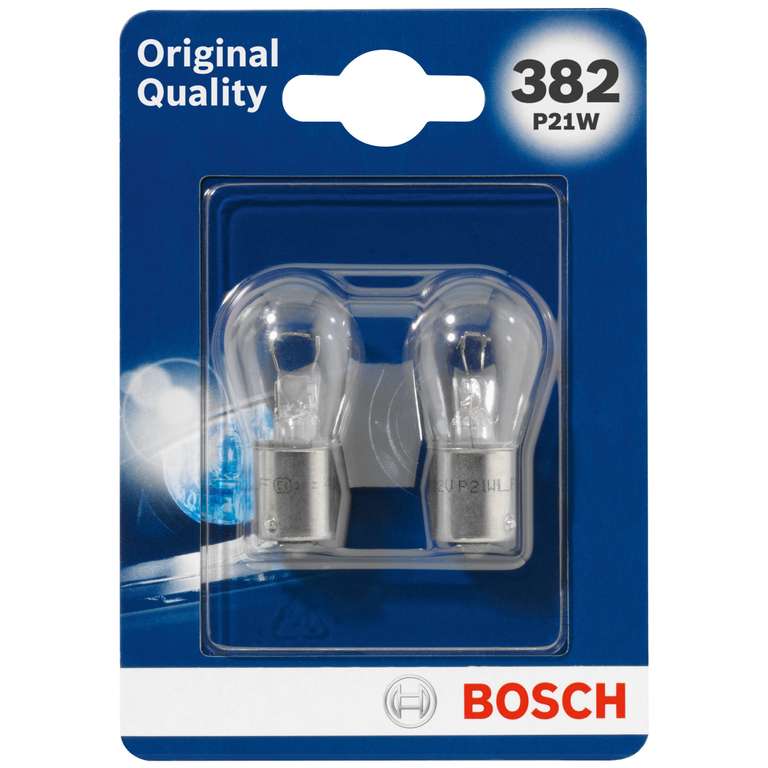 Bosch 382 (P21W) Original equipment car light bulbs - 12 V 21 W BA15s - 2 bulbs - £1.17 @ Amazon