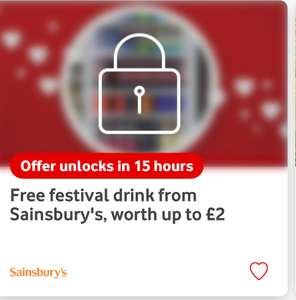 VeryMe Rewards 03/05/24 - Free Festival Drink up to £2 at Sainsbury's (50,000 available)
